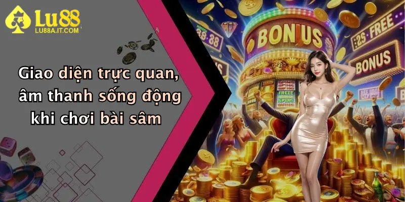 Giao diện trực quan, âm thanh sống động khi chơi bài sâm